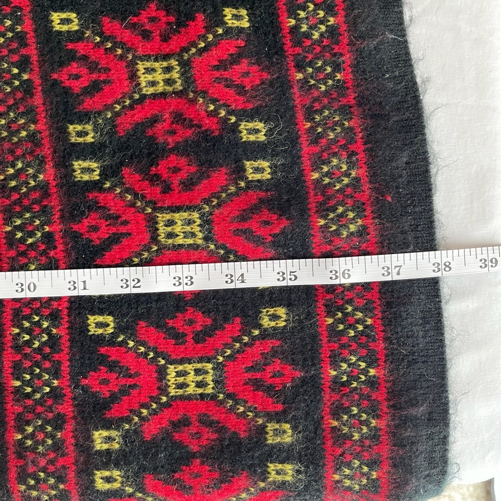 1980's Vintage NWT Kocho Women's Black Fair Isle Knit Maxi Skirt Size Large - Picture 10 of 10